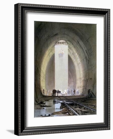 Construction of the Kilsby Tunnel on the London and Birmingham Railway, July 1839-John Cooke Bourne-Framed Giclee Print