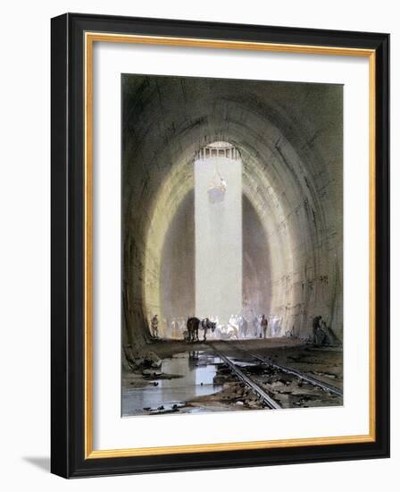 Construction of the Kilsby Tunnel on the London and Birmingham Railway, July 1839-John Cooke Bourne-Framed Giclee Print