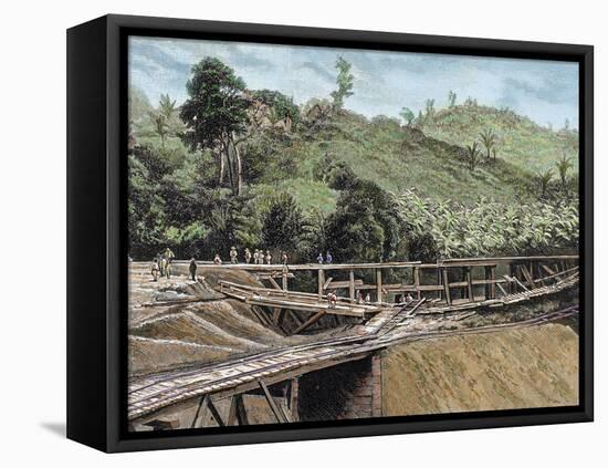 Construction of the Panama Canal. Works in Bridge Called 'Alto-Obispo'-Prisma Archivo-Framed Premier Image Canvas