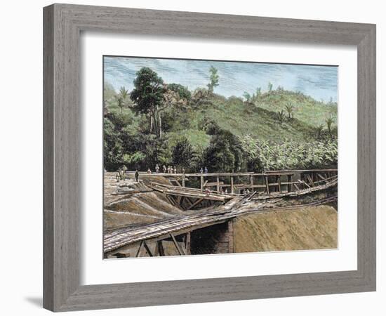 Construction of the Panama Canal. Works in Bridge Called 'Alto-Obispo'-Prisma Archivo-Framed Photographic Print