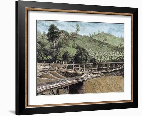 Construction of the Panama Canal. Works in Bridge Called 'Alto-Obispo'-Prisma Archivo-Framed Photographic Print