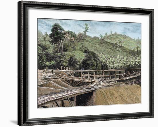 Construction of the Panama Canal. Works in Bridge Called 'Alto-Obispo'-Prisma Archivo-Framed Photographic Print