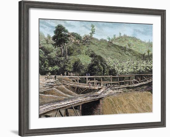 Construction of the Panama Canal. Works in Bridge Called 'Alto-Obispo'-Prisma Archivo-Framed Photographic Print