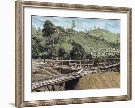 Construction of the Panama Canal. Works in Bridge Called 'Alto-Obispo'-Prisma Archivo-Framed Photographic Print