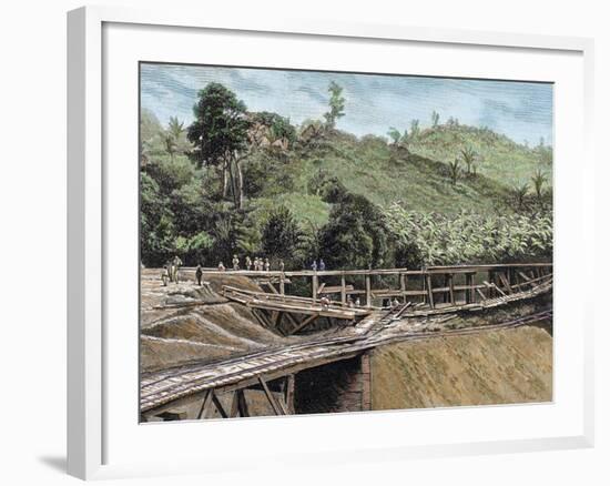 Construction of the Panama Canal. Works in Bridge Called 'Alto-Obispo'-Prisma Archivo-Framed Photographic Print