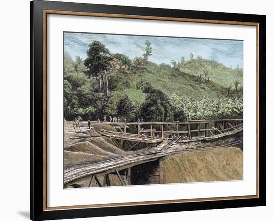 Construction of the Panama Canal. Works in Bridge Called 'Alto-Obispo'-Prisma Archivo-Framed Photographic Print