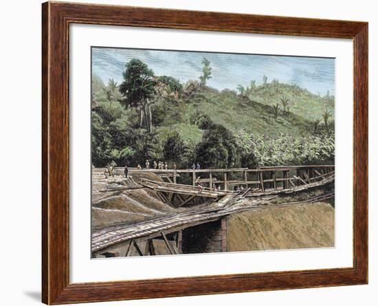 Construction of the Panama Canal. Works in Bridge Called 'Alto-Obispo'-Prisma Archivo-Framed Photographic Print