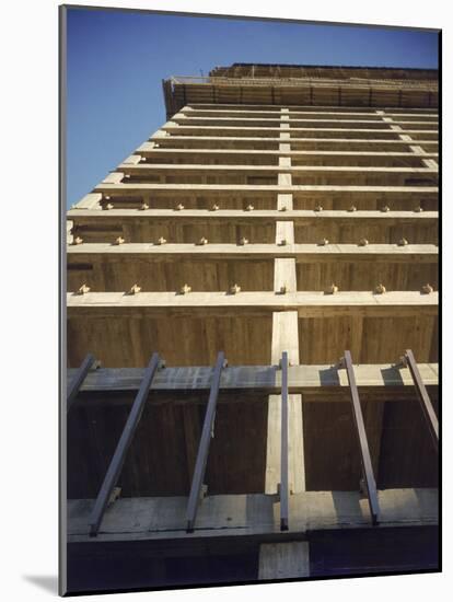 Construction of the Seagram's Building Designed by Architect Mies Van Der Rohe-Frank Scherschel-Mounted Photographic Print