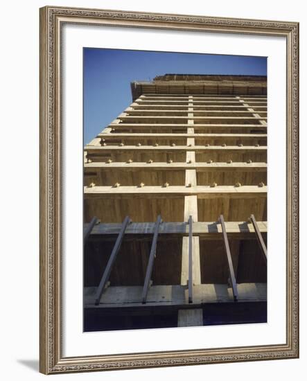 Construction of the Seagram's Building Designed by Architect Mies Van Der Rohe-Frank Scherschel-Framed Photographic Print