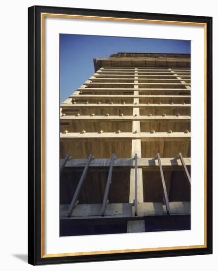 Construction of the Seagram's Building Designed by Architect Mies Van Der Rohe-Frank Scherschel-Framed Photographic Print