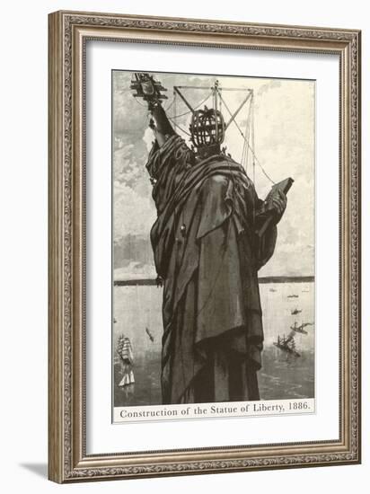 Construction of the Statue of Liberty-null-Framed Art Print