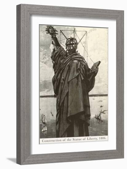 Construction of the Statue of Liberty-null-Framed Art Print