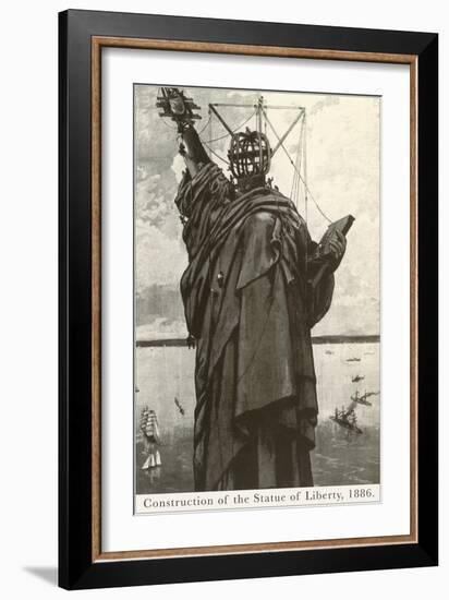Construction of the Statue of Liberty-null-Framed Art Print
