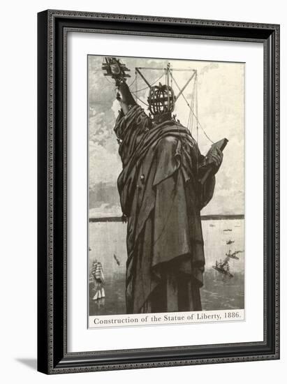 Construction of the Statue of Liberty-null-Framed Art Print