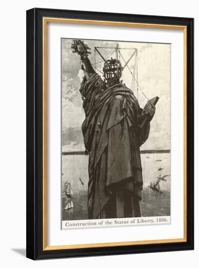 Construction of the Statue of Liberty-null-Framed Art Print