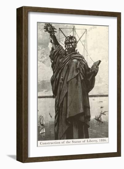 Construction of the Statue of Liberty-null-Framed Premium Giclee Print