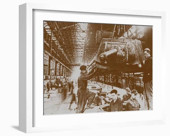 Construction of the T-34 Tanks at the Kirov Factory in Chelyabinsk-null-Framed Giclee Print