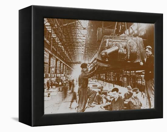 Construction of the T-34 Tanks at the Kirov Factory in Chelyabinsk-null-Framed Premier Image Canvas