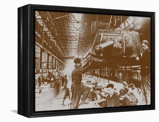 Construction of the T-34 Tanks at the Kirov Factory in Chelyabinsk-null-Framed Premier Image Canvas