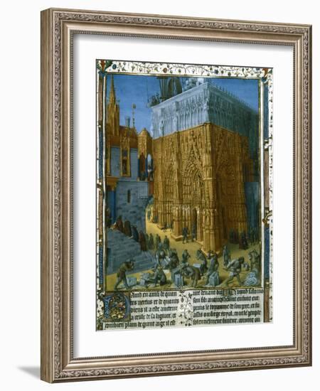 Construction of the Temple at Jerusalem by King Solomon, 15th Century-null-Framed Giclee Print