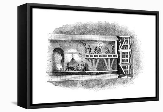 Construction of the Thames Tunnel, London, 1825-1843-null-Framed Premier Image Canvas