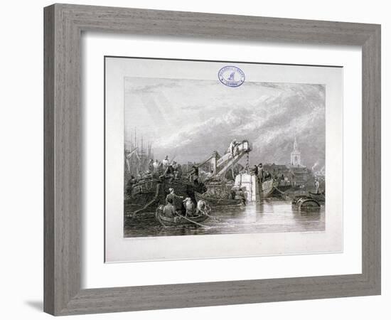 Construction of the Thames Tunnel, London, 1827-George Cooke-Framed Giclee Print