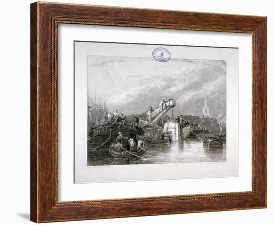 Construction of the Thames Tunnel, London, 1827-George Cooke-Framed Giclee Print