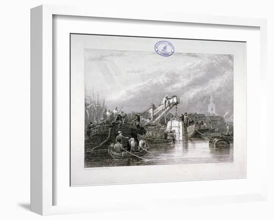 Construction of the Thames Tunnel, London, 1827-George Cooke-Framed Giclee Print