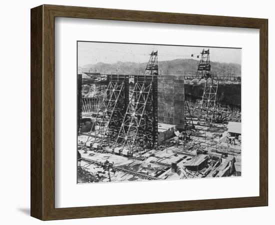 Construction of the Three Double-Chamber Locks that Comprise the Gatun Lock in the Panama Canal-null-Framed Photographic Print