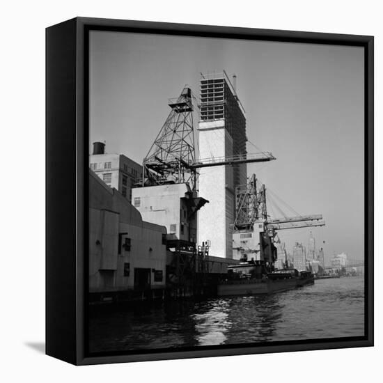 Construction of the United Nations Building Along the East River-Andreas Feininger-Framed Premier Image Canvas