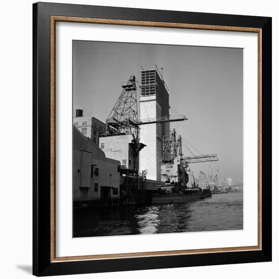 Construction of the United Nations Building Along the East River-Andreas Feininger-Framed Photographic Print