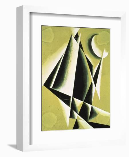 Construction with White Half Moon-Liubov Sergeevna Popova-Framed Giclee Print