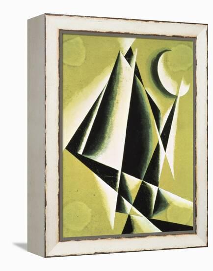 Construction with White Half Moon-Liubov Sergeevna Popova-Framed Premier Image Canvas