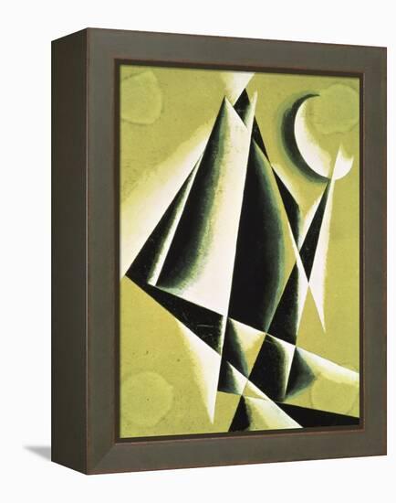 Construction with White Half Moon-Liubov Sergeevna Popova-Framed Premier Image Canvas