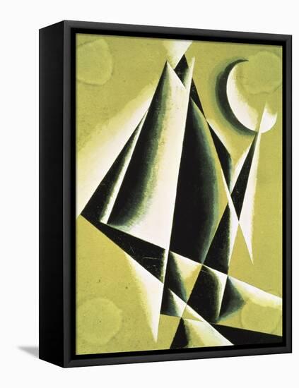 Construction with White Half Moon-Liubov Sergeevna Popova-Framed Premier Image Canvas