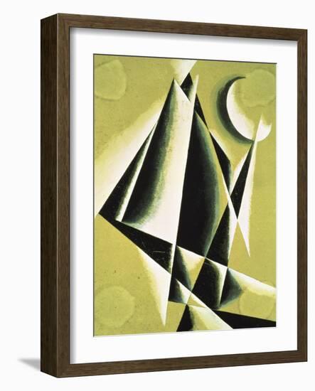 Construction with White Half Moon-Liubov Sergeevna Popova-Framed Giclee Print