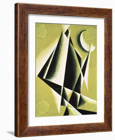 Construction with White Half Moon-Liubov Sergeevna Popova-Framed Giclee Print