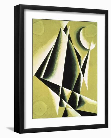 Construction with White Half Moon-Liubov Sergeevna Popova-Framed Giclee Print