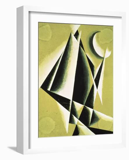 Construction with White Half Moon-Liubov Sergeevna Popova-Framed Giclee Print