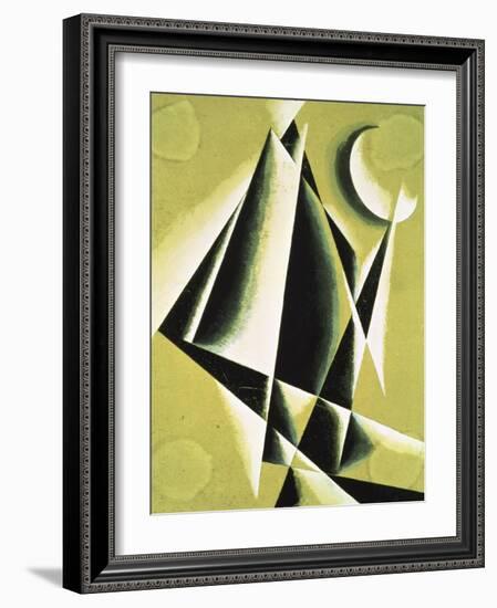 Construction with White Half Moon-Liubov Sergeevna Popova-Framed Giclee Print