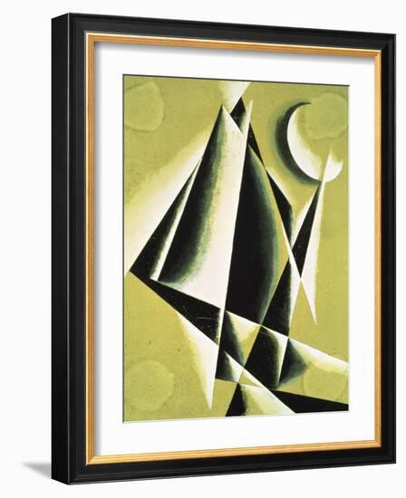 Construction with White Half Moon-Liubov Sergeevna Popova-Framed Giclee Print