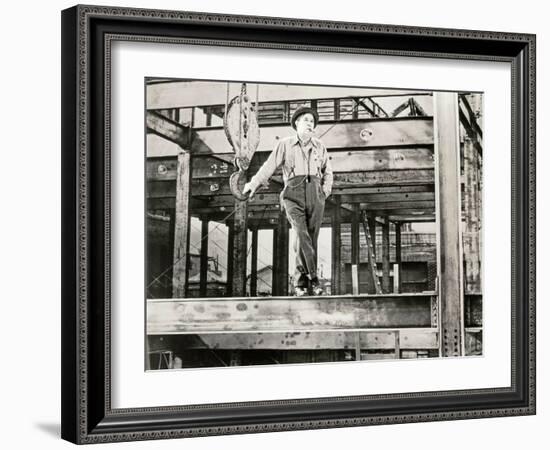 Construction Worker on Job Site-null-Framed Photo