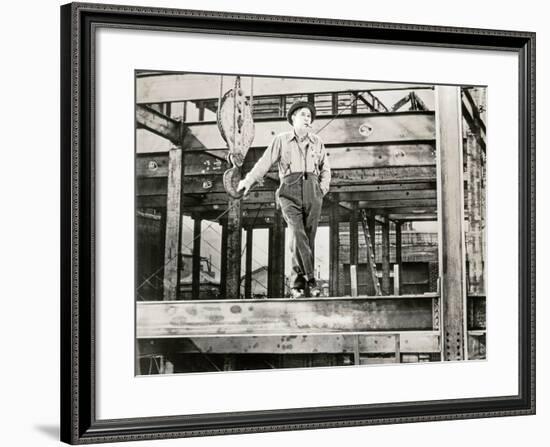 Construction Worker on Job Site-null-Framed Photo
