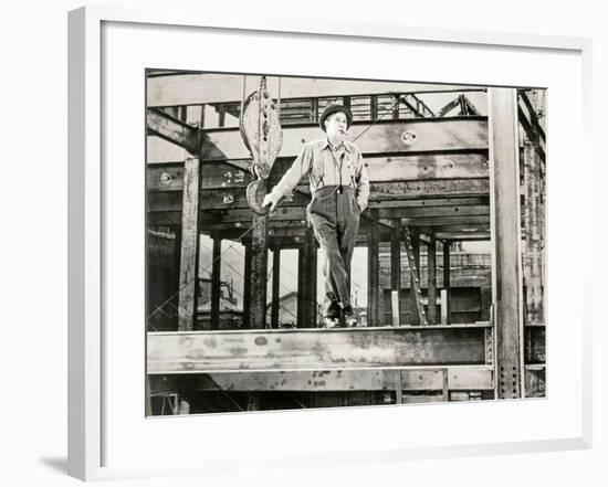 Construction Worker on Job Site-null-Framed Photo