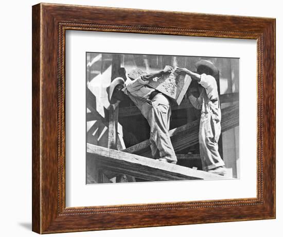 Construction Workers at the Stadium, Mexico City, 1927-Tina Modotti-Framed Photographic Print