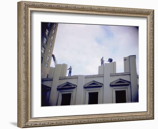 Construction Workers Carrying Out Building Demolition-Walker Evans-Framed Photographic Print