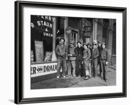 Construction Workers Taking Lunch Break During Construction of Queens Midtown Tunnel, NYC-Carl Mydans-Framed Photographic Print