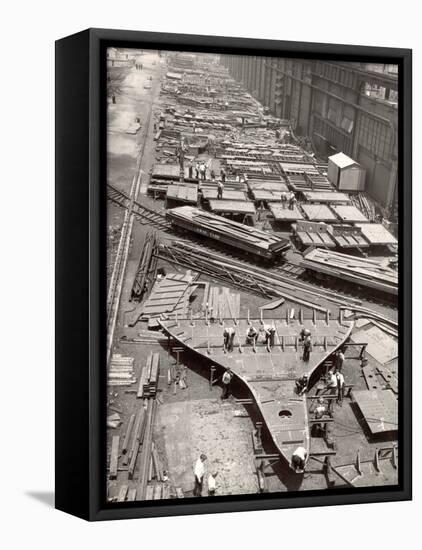 Construction Yard of Bethlehem Ship Building Corp. Where Frames and Bulkheads are Preassembled-Margaret Bourke-White-Framed Premier Image Canvas