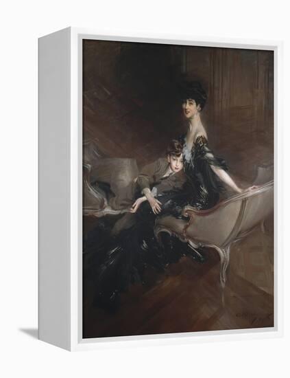 Consuelo Vanderbilt , Duchess of Marlborough, and Her Son, Lord Ivor Spencer-Churchill , 1906-Giovanni Boldini-Framed Premier Image Canvas