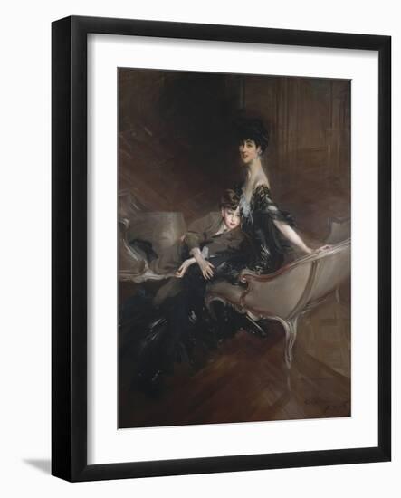 Consuelo Vanderbilt , Duchess of Marlborough, and Her Son, Lord Ivor Spencer-Churchill , 1906-Giovanni Boldini-Framed Giclee Print